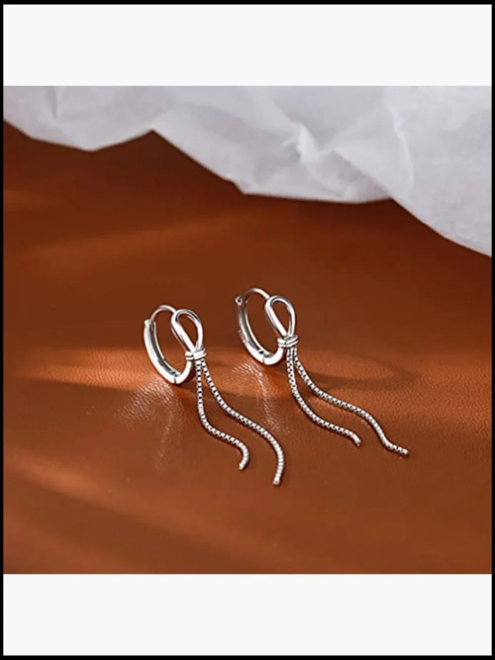 Sterling Silver Hoop Earrings Huggie Dangle Chain Earrings for Women Girls